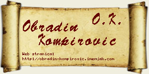 Obradin Kompirović vizit kartica